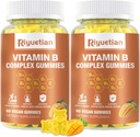Vitamin B Complex Gummies with Biotin,Choline + Inositol, Vitamin C + Zinc for Supports Energy, Brain, Mood, Immune, Healthy Hair, Skin - Natural Mango Flavor - Vegan Diet - 120 Vegan