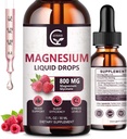 (2 Pack) Magnesium Glycinate Liquid Drops | 1000mg Liquid Magnesium Complex with D3, L-Thea & GABA for Energy, Sleep, Nerve and Heart Health, High Absorption, Raspberry Flavor