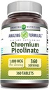 Amazing Formulas Chromium Picolinate 1000 Mcg | Tablets Supplement | Non-GMO | Gluten Free | Made in USA (1 Pack | 360 Count)