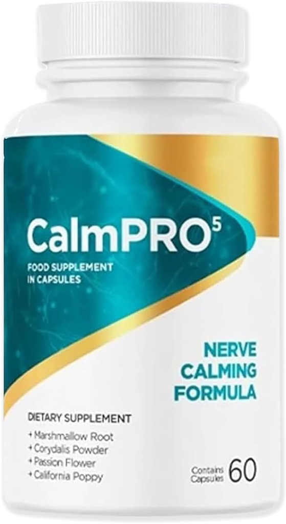 Calmpro5, Calmpro5 Nerve Capsules, 2025 Upgraded Calmpro5 Nerve Calming Formula Capsules, No Artificial Preservatives, No Dairy (1 Bottle)
