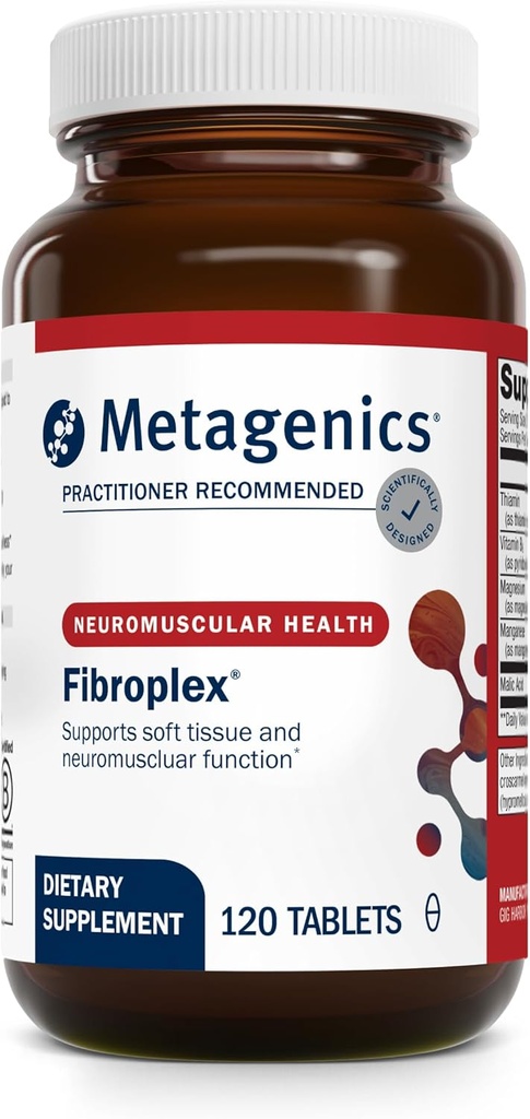 Metagenics Fibroplex - Magnesium, Malic Acid & B Vitamins for Neuromuscular, Bone, Heart & Stress Support* - Chelated Minerals, Non-GMO, Gluten-Free, Vegetarian - GMP Certified Facility - 120 Tablets