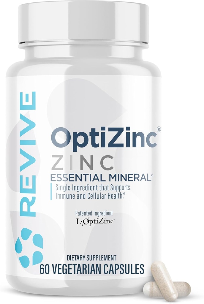 Revive MD Zinc Mineral Supplement for Men & Women - Supports Immunity & Cellular Health with 50mg OptiZinc - Antioxidant & Immune Support (60 Capsules, 60 Servings)