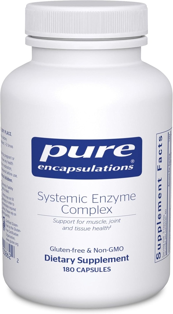 Pure Encapsulations Systemic Enzyme Complex - Supports Muscle Recovery & Joint Health - for Immune Health* - Gluten Free & Non-GMO - 180 Capsules