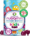 NUTRAMIN Kids Mood Boost Vegan Vitamin Gummy: Calming Magnesium Citrate Supplement for Children with Ashwagandha & Vitamin B Complex to Relax & Focus - Sugar-Free, Allergy-Safe, Non-GMO 90 ct