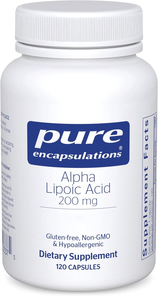 Pure Encapsulations Alpha Lipoic Acid 200 mg - 200mg ALA - Liver & Antioxidant Support* - for Nerve Health & Carb Metabolism - Vegan & Non-GMO Supplement - 120 Capsules