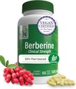 Health Thru Nutrition Berberine HCl 500mg 60 Servings | Clinical Strength Supplement | Certified Vegan | Non-GMO | Soy Free | 3rd Party Tested