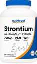 Nutricost Strontium Capsules 750mg, 240 Capsules - Vegetarian, Non-GMO, Gluten Free