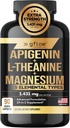 Apigenin Supplement for Sleep with Magnesium Glycinate Complex and L-theanine Supplement - 19 in 1, Ashwagandha L Tryptophan 5-HTP GABA Phosphatidyl Serine, Chamomile | Made in USA