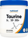 Nutricost Taurine Powder 250 Grams - 125 Servings, 2000mg Per Serving