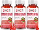 3Pack Magnesium Glycinate Gummies,Magnesium Potassium Supplement with Taurate, Malate, Body Support and Relaxation,Raspberry Magnesium Gummies for Adults