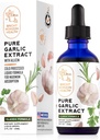 Pure Garlic Extract with Allicin Classic Formula Boost Immune Support Vegan Friendly Natural Supplement, Raw Organic Garlic in Liquid Form, Natural Superfood with Nutrients and Minerals (2 fl oz)