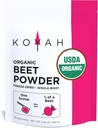 KOYAH - Organic Beet Powder (1 Scoop = 1/2 Beet): 30 Servings, Freeze-Dried Beetroot, Whole-Root Powder, Non-GMO, Vegan, Allergen-Free. Add to Water, Juice or Smoothies.