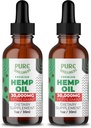 Pure Wellness Organic Hemp Seed Oil (2 Oz), Peppermint Flavor, High Potency 30,000 mg - Non-GMO, Vegan