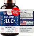 Histamine Blocker for Allergies - Quercetin, Stinging Nettle Flavonoids Natural Antihistamine Tablets - Allergy Relief Supplements & Antihistamines for Adults - 60 Vegan Histamine Block Capsules