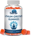 Lithium Orotate Gummies 5mg per Serving - Third Party Tested, Plant Based. Alterative to Lithium Drops or Pills. Trace Mineral for Mood Support- Strawberry Flavored Lithium Supplements- 60 Count