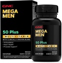 GNC Mega Men 50 Plus Multivitamin Caplets, Clinically Proven, Heart & Prostate Health, B Vitamins, Saw Palmetto, Memory, Vitamin D-3, 60 count