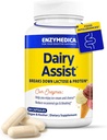 Enzymedica DairyAssist, 2-in-1 Digestive Enzymes for Dairy, Lactose and Casein Digestion, Fast-Acting Formula for Gas and Bloating Relief, 30 Capsules