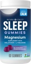 Natural Vitality CALM Sleep Gummies Magnesium Supplement, Melatonin & Magnesium Citrate, Sleep Aid Gummies, L-Theanine, Gluten Free, Helps the Body Ease into Sleep, Blueberry Pomegranate 60 Count