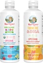 MaryRuth Organics Kids Multivitamin (Strawberry Cherry & Vanilla) & Turmeric & DHA Liposomal (Sweet Ginger) | Clean Label Project Verified® | Vitamins for Joint Health & Overall Wellness | Vegan