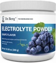 Dr. Berg Zero Sugar Hydration Keto Electrolyte Powder - Enhanced w/ 1000 mg of Potassium & Real Pink Himalayan Salt (NOT Table Salt) - Grape Flavor Hydration Drink Mix Supplement - 50 Servings