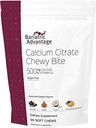 Bariatric Advantage Calcium Citrate Chewy Bites 500 mg - Highly Absorbable & Digestible - Vitamin D3 - Easily Chewable Calcium Supplement - Assorted Sweet Flavor - 90 Count