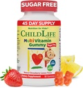 CHILDLIFE ESSENTIALS Multivitamin Gummies for Kids - Children's Vitamins, Kids Multivitamins with DHA, Sugar Free - Natural Strawberry, 90 Count