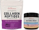 Live Conscious Collagen Peptides Powder & Beyond Brew | Hair, Skin, Nail, and Joint Support + Mushroom Superfood Coffee Alternative Caffeine Free