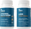 Dr. Tobias Liver 21 Day Cleanse and Liposomal Glutathione - Supports Liver Detox, Immune Function, and Energy Levels - Vegan, Non-GMO