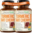 Turmeric Curcumin Supplement with 10:1 Tart Cherry Extract & Celery Seed Extract - Natural Uric Acid Balance, Joint Health, Sleep Aid - Turmeric Curcumin with Black Pepper. Tart Cherry Capsules 2 Pack