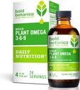 Bold Botanica Plant Omega 3-6-9, with Ahiflower Oil, Vegan Omega 3, Complete Plant-Based Omegas for Brain & Immune Health, Better Than Flax, Fish Free, Great Taste, Sugar-Free, Non-GMO, Liquid- 4 oz