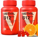Vitamin B12 1000 mcg Gummies for Adults - Vegan Methyl B12 & D3 5000 IU Vitamin Gummy Supplements for Women - Supports Bone Health & Energy Boost - Non-GMO, Orange Flavor 180 Bears
