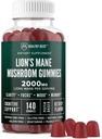 Lions Mane Mushroom Gummies for Adults, 140 Count Bulk Lion's Mane Chewables, High Potency 10:1 Organic Extract amounts to 2000mg, Supplement Supports Mental Clarity, Focus, Mood and Brain Fog