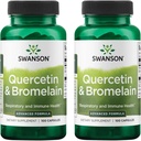 Swanson Quercetin & Bromelain-Promote Respiratory Health Support-Aid Seasonal Immune System Health-Support Cholesterol Levels Already w/i Normal Range 100 Caps (250mg Quercetin/78mg Bromelain) 2 Pack