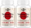 Telomere Lengthening Supplements – Organic Astragalus, Gotu Kola, Vitamin D3, Folate, L-Theanine – Anti-Aging, DNA Repair, Immune & Cellular – 60 Vegan Capsules, Made in Japan (2 Bottle)