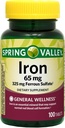 Spring Valley - Iron 65 mg, 100 Tablets