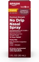 Amazon Basic Care No Drip Nasal Spray, 12 Hour Nasal Decongestant, Pump Mist, Oxymetazoline HCl, Cold and Allergy Nasal Spray, 1 fl oz (Pack of 1)