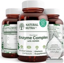 Natural Nutra Plant Based Digestive Enzyme Complex with Herbs, Better Digestion and Improve Nutritional Absorption, Provides Natural Gas Comfort, Helps Prevent Bloating, 90 Vegan Capsules