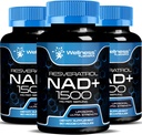 WELLNESS LABSRX NAD Supplement, 1500mg - Liposomal NAD+ Supplement with Resveratrol, NAD Plus Boosting - Support Cellular Health & Healthy Aging - Ultra Strength Capsules, USA Made - 3 Pack