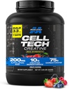 MuscleTech Creatine Monohydrate Powder - Cell-Tech Creatine Powder Post Workout Recovery Drink, Muscle Builder & Musclebuilding Creatine Supplement - Fruit Punch, 6 lbs (56 Serv) - Packaging May Vary