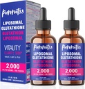 Liposomal Glutathione Liquid Supplement (Pack of 2), 98% Absorption, with Vitamin C, L- Glutathione, 2 Fl Oz per Bottle
