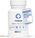 NAD+ Supplement 750mg - Advanced Nicotinamide Riboside for Anti-Aging & Supports Cellular Energy | NAD Plus Promotes DNA & Brain Health with High Absorption Formula Third Party Tested 30 Servings