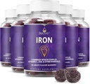 BeLive Iron Gummies - Multivitamin Iron Supplement with Vitamin C, A, B & Zinc, Supports Blood Oxygen, Vegan Supplements for Women, Men & Kids for Growth and Development - Grape Flavor | 5-Pack