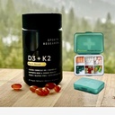 (Pack of 1) 160 Vegan Certified, Non GMO Liquid Softgels rozzunSports Research Vitamin D3 + K2 with Coconut MCT Oil - Vegan D3 5000iu (125mcg) Plant Based