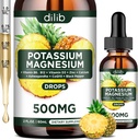 Potassium Magnesium Citrate Supplement, Liquid Magnesium Citrate Drops 500mg with Ashwagandha, Calcium, Zinc, Vitamin D3, B6, B12, CoQ10 - Vegan 2 fl oz Pineapple Flavor