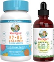 MaryRuth's Vitamin K2+D3 Gummies (Peach Mango & Apricot) & USDA Organic Probiotic Drops | Clean Label Project Verified® | Vitamins for Joint Support, & Overall Health | Vegan, Non-GMO, Gluten Free