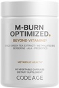 Codeage M-Burn Optimized Supplement - Decaffeinated Green Tea Std. to 50% EGCG, Berberine, Akkermansia, Vitamin B12 - Probiotics - Vitamins - 60 Capsules