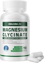 Magnesium Glycinate 400 MG per Serving 100% Chelated for High Absorption, Gentle On Stomach, Non-GMO, 90 Vegetarian Capsules