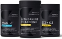 Sports Research Magtein Magnesium L-Threonate Capsules (2000mg, 90 Capsules), Vegan Vitamin D3 + K2 w/Organic Coconut Oil (5000iu VIT. D 100mcg Mk7 VIT. K, 60 Softgels) and L-Theanine (200mg, 60 ct)