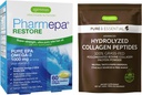 Pharmepa Restore & Advanced Hydrolyzed Collagen Peptides Bundle, 1000mg Pure EPA Omega-3 Fish Oil & 100% Grass Fed Bovine Collagen Protein Powder, by Igennus