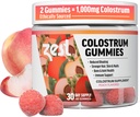 Zest Colostrum Supplement Gummy Chews for Adults - Ethically Sourced High IgG for Hair Health, Gut, Immunity, Bloating, Skin & Nails - Keto & Gluten Free - Peach Flavor (60 Gummies, 1,000mg Colostrum)